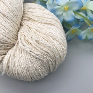 FINGERING Silk Noil Undyed Yarn, Rustic Raw Silk Yarn, Natural Undyed Bourette de Soie Yarn, Tsumugi Silk
