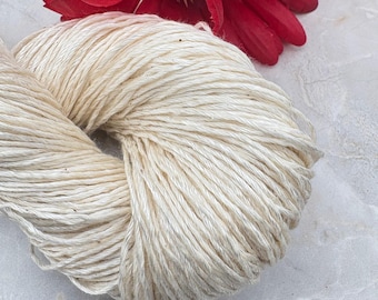 FINGERING Cotton Rayon Undyed Yarn Base Blank, Natural Cotton Vegan Silk Bare Yarn