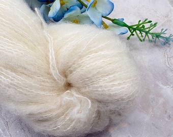 LACE Brushed Merino Silk Undyed Yarn for Knitting Crocheting Weaving