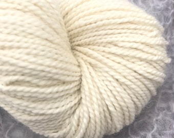 DK Alpaca Merino Silk Undyed Yarn Blank, Natural Ivory 2 ply Alpaca Merino Wool Silk Yarn Base