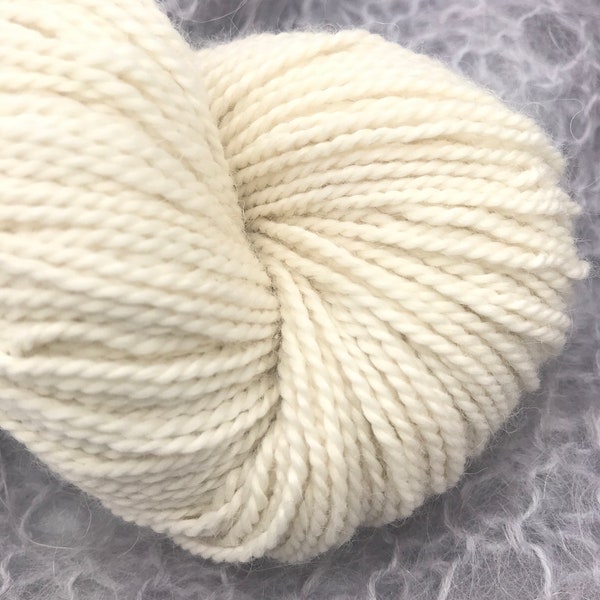 DK Alpaca Merino Silk Undyed Yarn Blank, Natural Ivory 2 ply Alpaca Merino Wool Silk Yarn Base