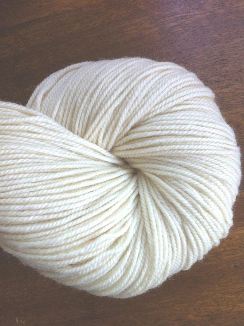 DK Polwarth Wool Undyed Yarn Base Blank, Natural Superwash SW New Zealand Polwarth Yarn image 1