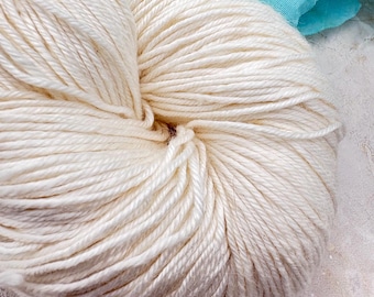 FINGERING Silk Cotton 50/50 Natural Undyed Yarn Base Blank, Bare Yarn for Knitting, Crochet, and Dyeing