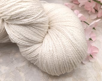 LACE Merino Silk Stellina Undyed Yarn Base Blank, Sparkle Shawl Yarn Perfect for Weddings