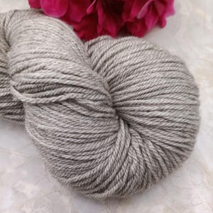 SPORT Merino Yak Silk Undyed Yarn, Natural Grey Undyed Heavy Fingering Yarn, Luxury Yarn Gift