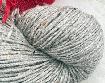 SPORT SW Merino Yak Donegal Nep Tweed Undyed Yarn Base Blank, Natural Brown
