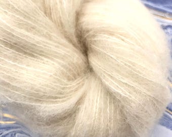 Light LACE Brushed Alpaca Silk Undyed Yarn, Undyed Lace Yarn, Alpaca Silk Lace Yarn, Brushed Alpaca Silk Yarn