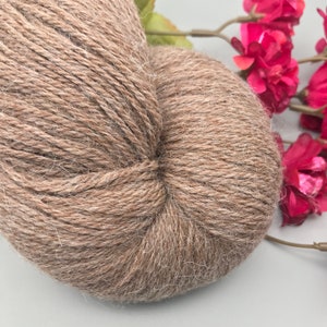 8 Oz SPORT Soft Caramel Brown Alpaca Yarn, Natural Superfine Peruvian Alpaca Yarn, Inca Alpaca, Large 8 oz Skein image 4