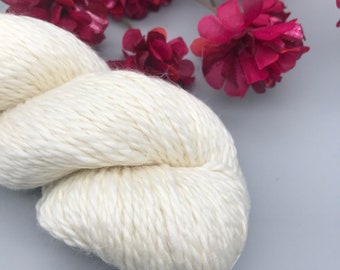 Filato di lino merino ARAN SW non tinto, base grezza, filato pettinato superlavabile a 2 capi ritorto