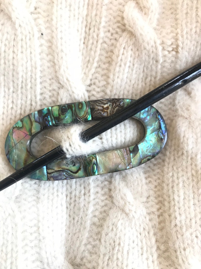 Abalone Paua Shell Oval Shawl Pin, Handcrafted Oval Inlaid Shell Shawl Pin Brooch image 1