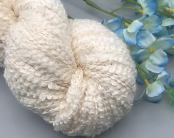 WORSTED Cotton Boucle Undyed Yarn, Soft Natural Combed Sipan Cotton Yarn
