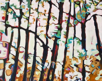 KLIMT TREES Impresión artística giclée sobre lienzo Katie Ward Knutson