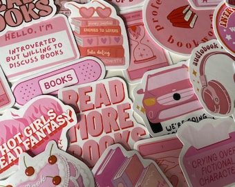Pink Bookish Stickers