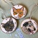 Custom pet ornament, handmade wood tree slice with pet image