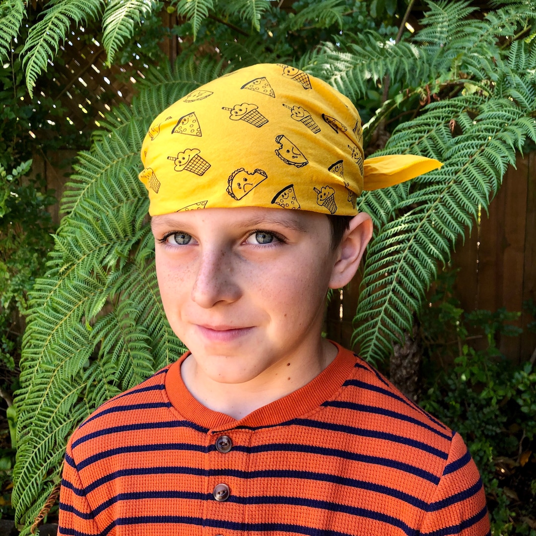 Kids Cotton Bandana: Pizza, Taco, Milkshake Print - Made in USA - Etsy