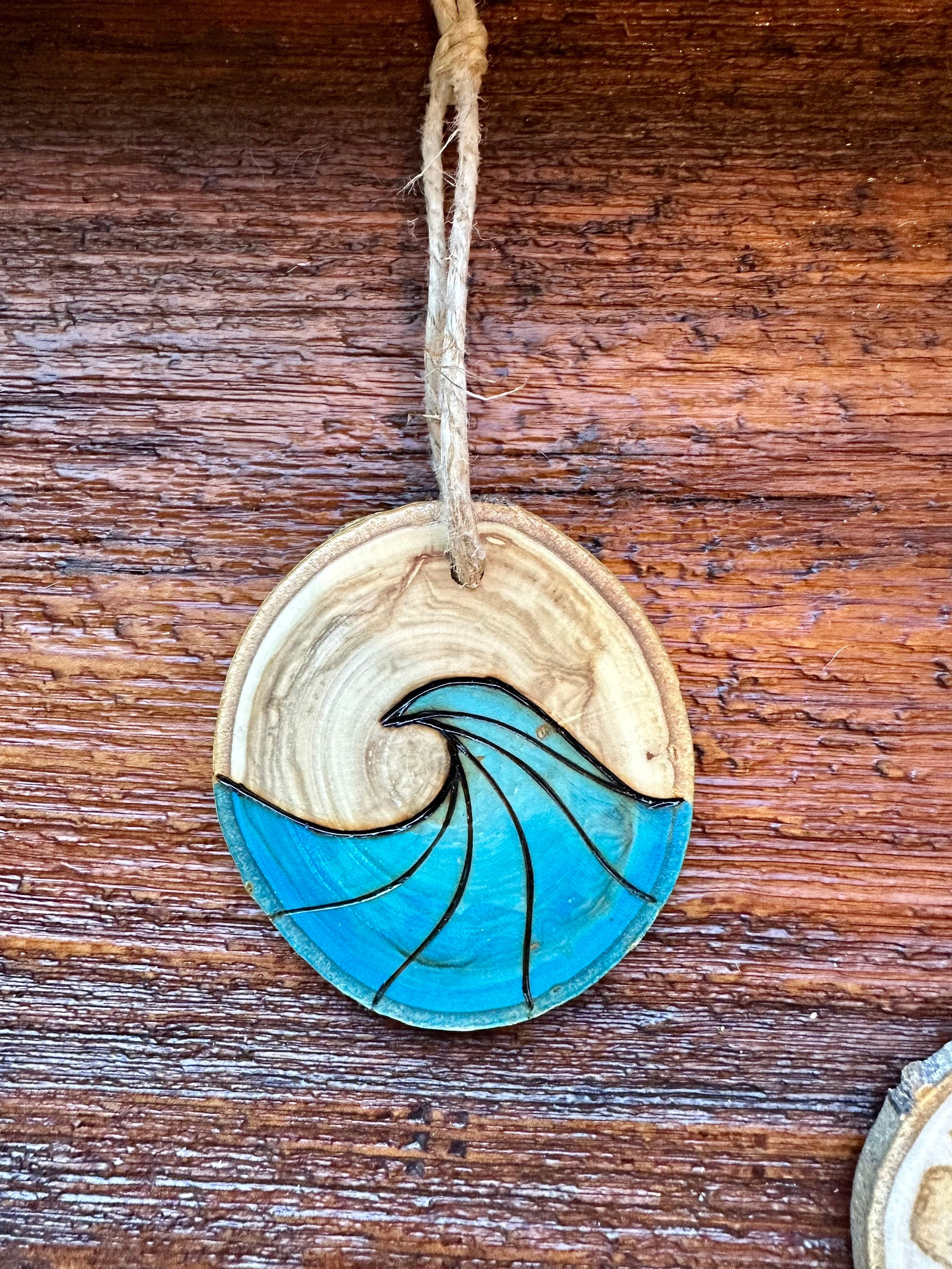 Handmade Wood Slice Ornament: Wood Burned Watercolor Aspen Decor - Etsy