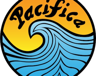 Pacifica sticker, laptop and bottle decal