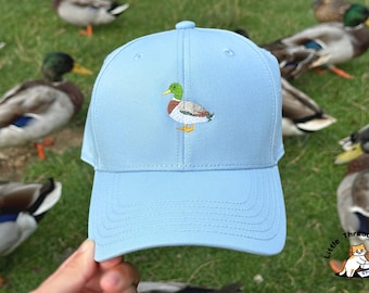 Gestickte Entenkappe: Unisex Baumwolltiermütze