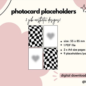Carpetas de relleno para tarjetas fotográficas Y2k / Marcadores de posición para PC de Kpop