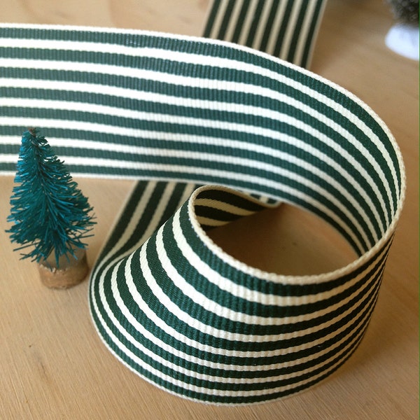 Wald grün Streifen Ripsband Band 1,5" Breite in 5 Yard Schnitte