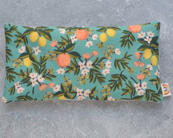 Weighted Eye Pillow in Citrus Grove Teal Cotton