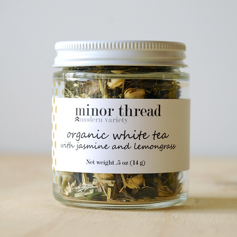 Organic White Tea with Jasmine and Lemongrass Herbal Tea Blend Etsy