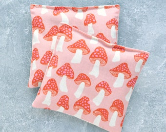 Lavender Sachet Bundle in Mushroom Party in Pink Cotton Fabric Aromatherapy Relaxing Self Care