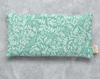 Almohada con peso para ojos, suave, verde, botánica y con hongos, lavanda y menta, sin aroma