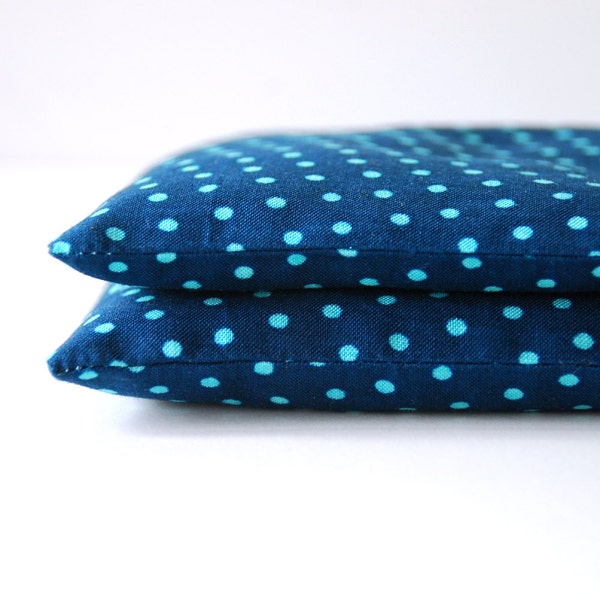 Organic Lavender Pillows in Blue Polka Dots Organic Lavender Sachets Natural Aromatherapy