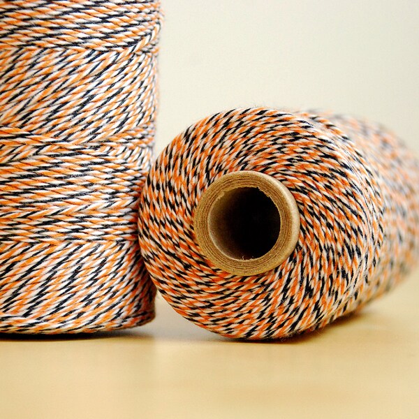 Orange and Black Bakers Twine 240 Yards 100% Cotton Made in USA Halloween Twine