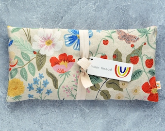 Lavender Weighted Eye Pillow in Strawberry Fields Canvas