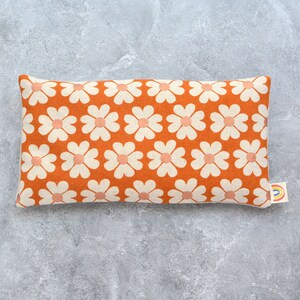 Oversized Weighted Eye Pillow: Heart Flowers Caramel Canvas, Aromatherapy