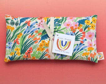 Weighted Eye Pillow in Spring Breeze Natural Canvas Floral Eye Mask