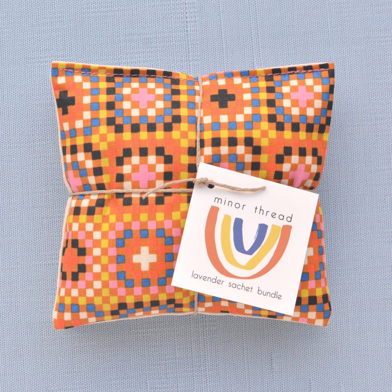 Lavender Sachet Bundle - Granny Squares Cotton Natural Herbal Drawer ...
