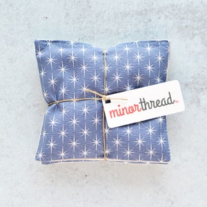 Lavender Sachet Bundle in Slate Blue Star Cotton Aromatherapy Relaxing Self Care