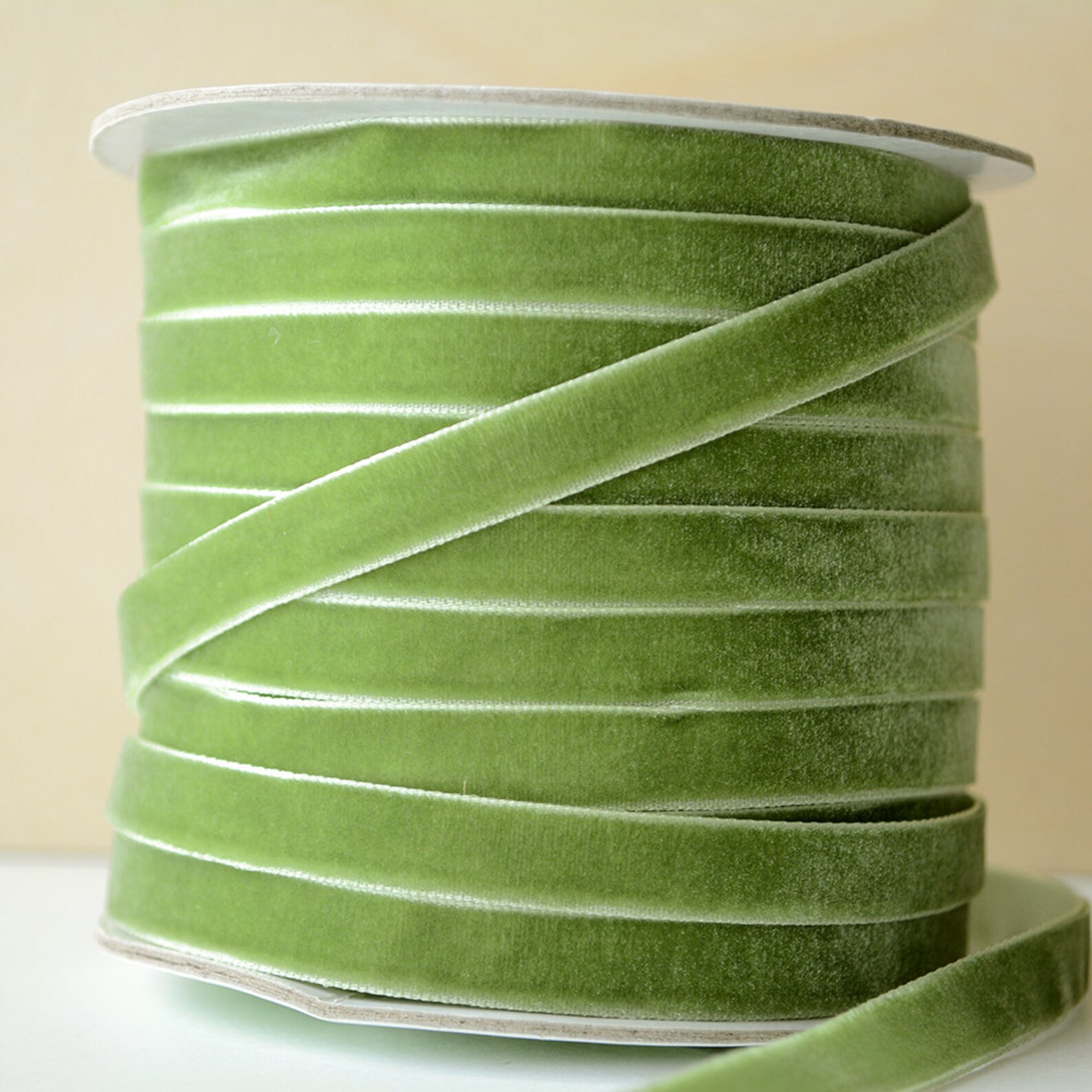 3 Yards Deep Sage Green Velvet Ribbon 3/8 Single Face | Etsy