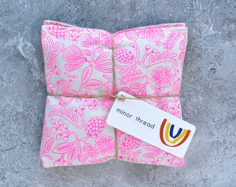 Lavender Sachet Bundle in Hot Pink Primavera Cotton Aromatherapy Relaxing Self Care