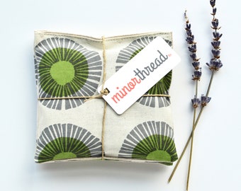Lavender Sachet Bundle in Sage and Natural Seaside Daisy Cotton Aromatherapy Relaxing