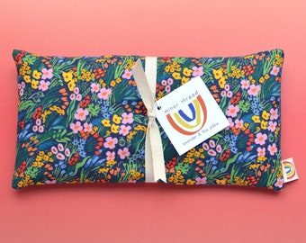 Weighted Eye Pillow in Spring Breeze Navy Cotton Floral Eye Mask