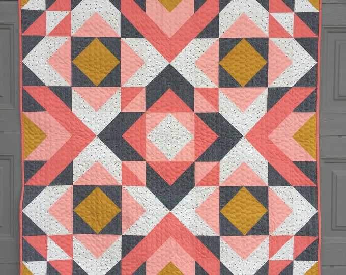 Handmade Modern Baby Quilt Etsy