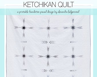 Ketchikan Quilt Pattern - Masculine Quilt Pattern - Modern Quilt Pattern - King Size Quilt Pattern - Queen Size Quilt Pattern