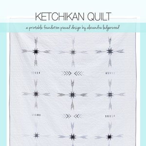 Ketchikan Quilt Pattern - Masculine Quilt Pattern - Modern Quilt Pattern - Minimal Quilt Pattern- Queen Size Quilt Pattern