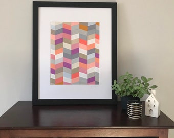 Modern Herringbone Textile Art - Fiber Art - Fiber Art Piece