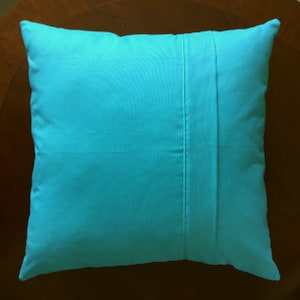 Modern Appliqué Quilted Pillow Modern Accent Pillow Aqua Appliqué Pillow Monochromatic Pillow image 5