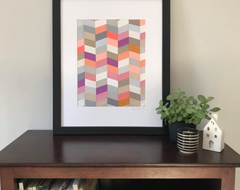 Modern Herringbone Textile Art - Fiber Art - Fiber Art Piece