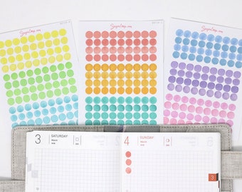 Mini Tiny Watercolor Dots Round Circle Bujo Planner Stickers: 0.25”(6 mm) | Color Code Checklist To Do Task Chore  ECLP DOT19