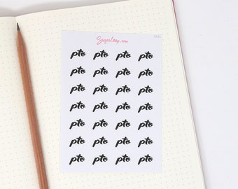 PTO Paid Time Off Work Office Holiday Vacation Bujo Planner Stickers: Neutral | Icon Day Off Teacher Mom School Appointment  SCR1