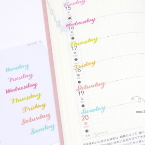 Veckans dagars manusplanerare och dagboksklistermärken: DIY-kalender och dagboksnummer