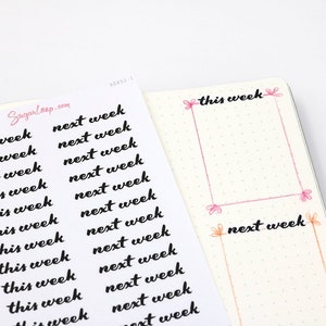 This & Next Week Script Header Bujo Planner Stickers  | MDN Banner To Do Goals Task Chores Work Teacher Mom Study  HDR51