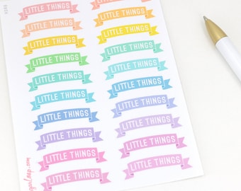 Little Things Header Banner Stickers for Planners & Journals: Pastel | Rainbow Me Time Mindfulness Gratitude Weekly Daily Monthly  HDR8